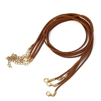 20pcs lot khakiblack handmade suede velvet leather necklace string lobster clasp