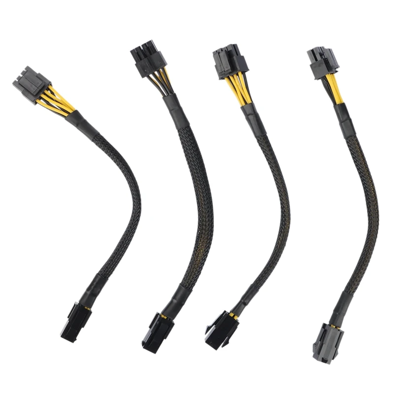 

4Pcs ATX 4 Pin Male to Motherboard CPU 8(4+4) Pin Male EPS 12V Converter Adapter Extension Cable Braided Sleeved