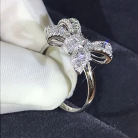 uilz 2022 new trendy bow fashion crystal zircon rings for women love valentines day gift bulk sell luxury quality jewelry