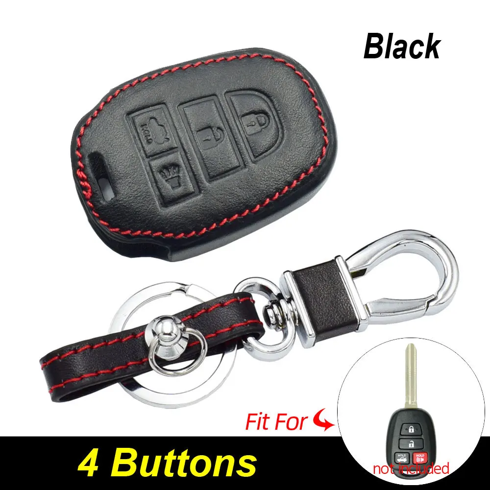 

Кожаный чехол для автомобильных ключей для Toyota Corolla Camry Highlander Prius RAV4 Sequoia Tacoma Tundra, защитные чехлы для пульта дистанционного управления