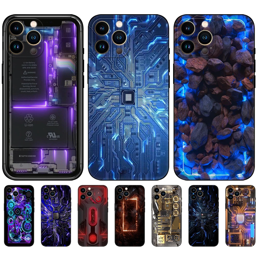 

Electron Black Tpu Case For TCL phone 20 20L 10 lite 10L PLUS PRO 20E 20R 20SE 20XE 205 20B 20Y phone cases cute cover coque