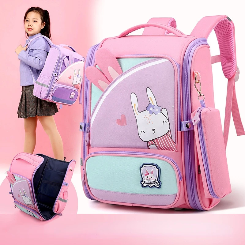 Rabbit Dinosaur Girl Boy Cartoon Large Capacity Backpacks New Cute Children Schoolbag for Primary School Students with Pen Bags
