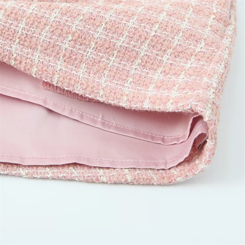 KEYANKETIAN 2024 осенне-зимние новые женские твидовые шерстяные шорты в клетку офисные