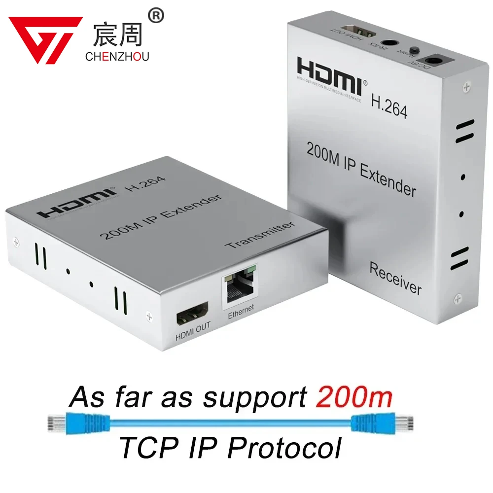 Удлинитель IP HDMI длиной 200 м через UTP/STP CAT5e CAT6 RJ45