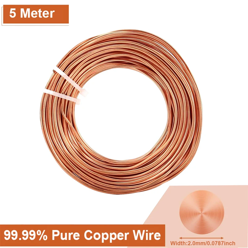 

Красная медная проволока высокой чистоты T2 (5 мм-0,5 мм) 99,9% чистого мягкого провода для электрооборудования, сварки, поделок, промышленного использования