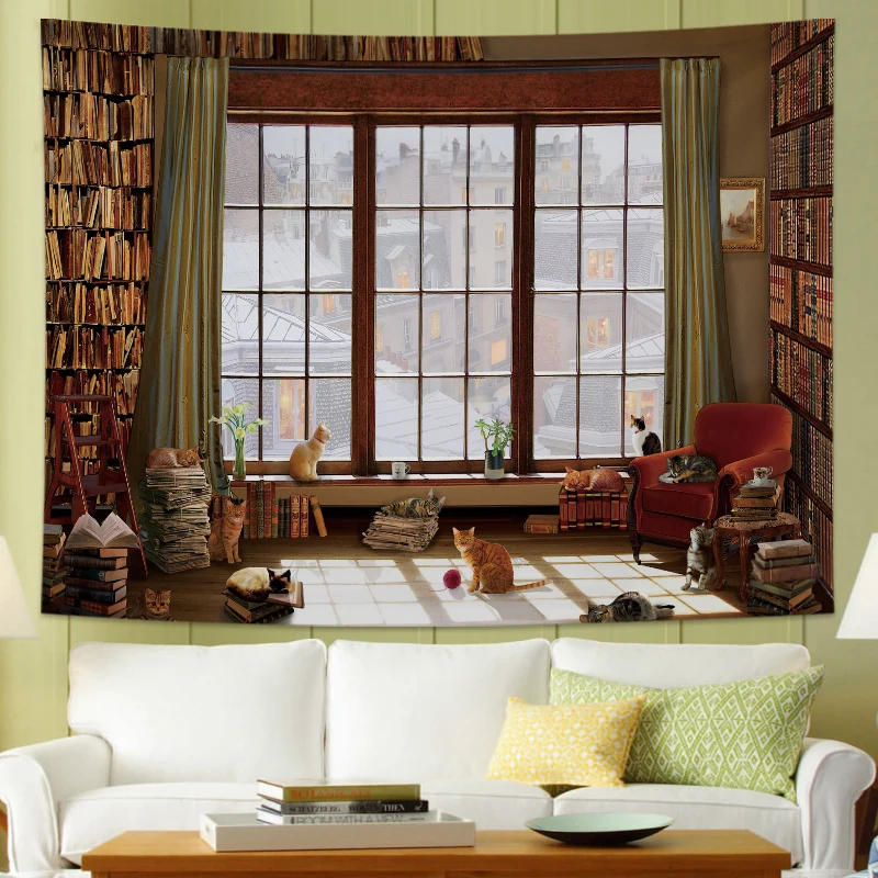 

Retro Literature and Art Nordic Style Ins Modern Minimalist Hanging Cloth Background Wall Decoration Tapestry Sofa Tapestry