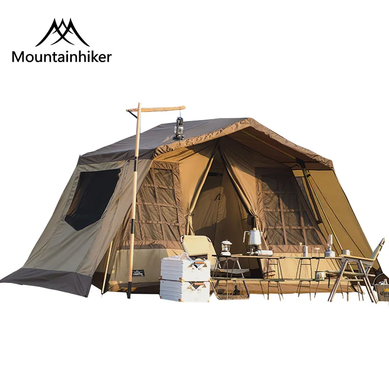 

Mountainhiker 4-6Person Luxury Outdoor Camping Eaves Tent Canopy Ultralight Large Family Waterproof Thickened Hiking Picnic Tent