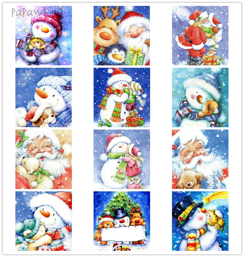 

Diy Cartoon Snowman Diamond Painting Full Diamond Cross Stitch Kit Home Mosaic Art Rhinestone Embroidery Wall Christmas Decor