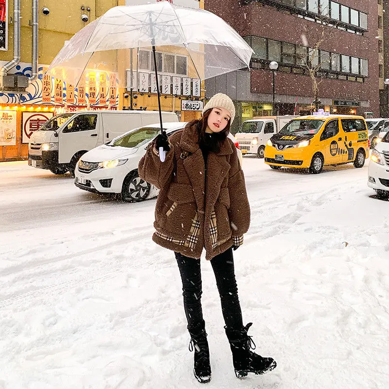 Womens Winter Clothing Jackets Lamb Wool Coat Super Hot Coats New Loose Thickened Woolen Overcoat