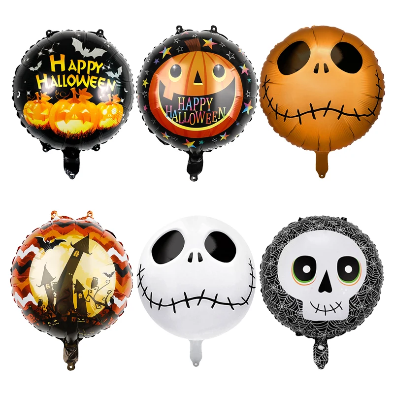 6 шт. смешанные тематические серии на Хэллоуин круглый золотой череп тыква