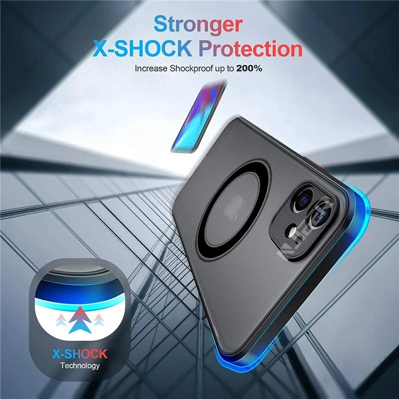 JASTER For Magsafe Magnetic Wireless Charging Phone Case For iPhone 14 13 12 11 Pro Max Shockproof Bumper Clear Cover