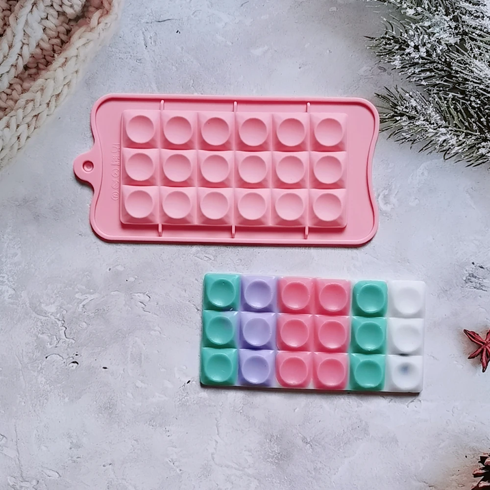 

Chocolate Mold DIY Silicone Block Dots Design Cookie Mould Washable Non-Stick Heat-Resistant Cake Mold For Restaurant/Kitchen