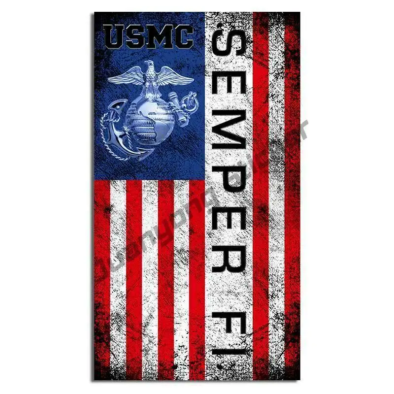

USMC Flag Semper Fi Marine Corps Vinyl Decal Sticker Car Truck Window USA Stickers Styling Cover Scratches Accessories Decor