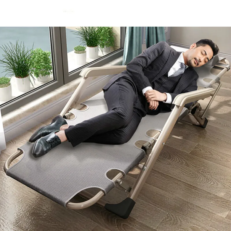 Metal Modern Chairs Folding Bed Siesta Bed Simple Siesta Couch Office Siesta Bed