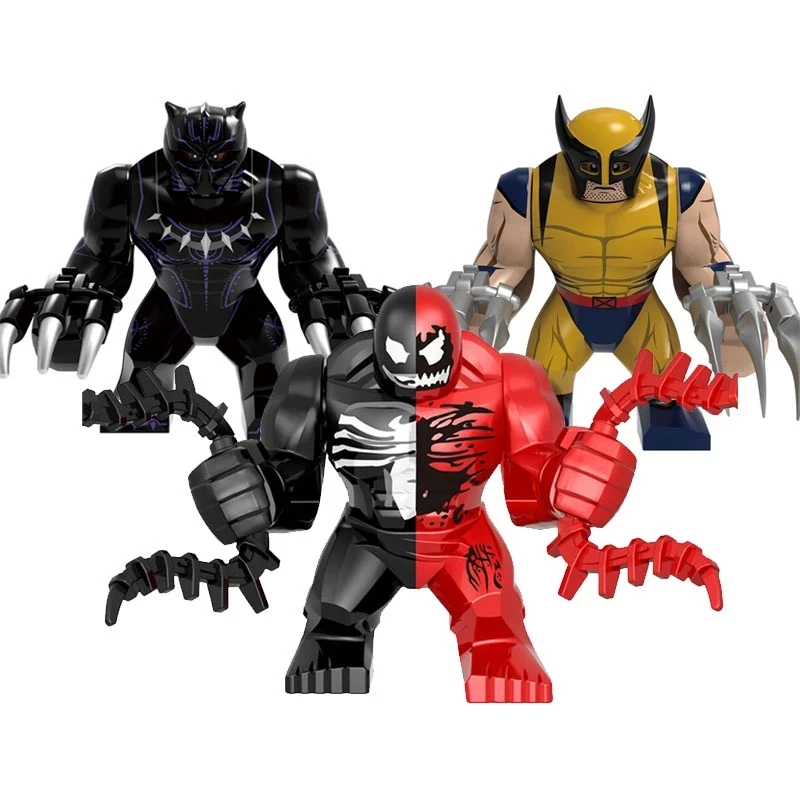 

Heros Venom Carnage Black Panther Wolverine Model Building Blocks Christmas Action Figure Toys For Children