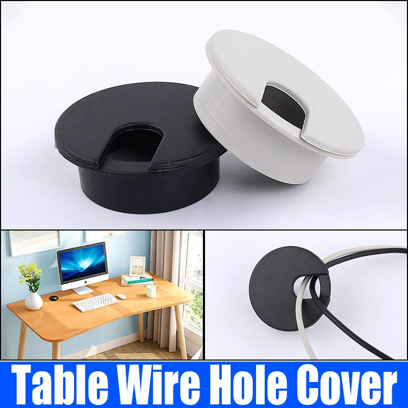 

1-5PCS 35mm Table Wire Hole Cover Line Outlet Port Threading Box Cover Cable Passing Box Desk Cable Organizer Desk Cord Grommet