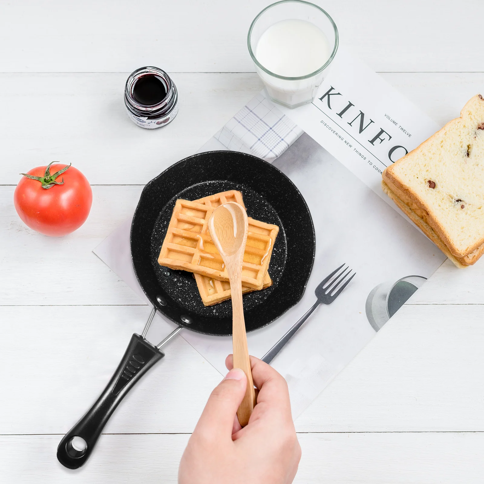 

Nonstick Cookware Breakfast Cooking Pan Egg Omelette Artifact Individual Utensil