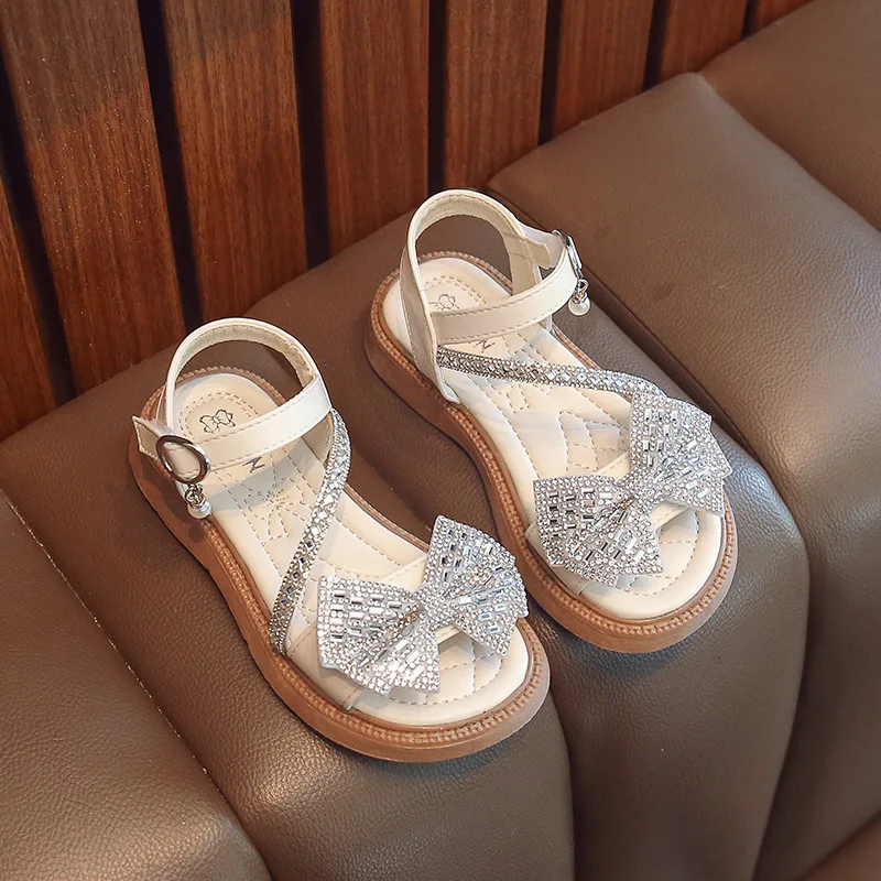 

Size 23-36 Girls Princess Shoes Pretty Child Sandals Butterfly Knot Wedding Party Shoes Breathable Girls Shoes