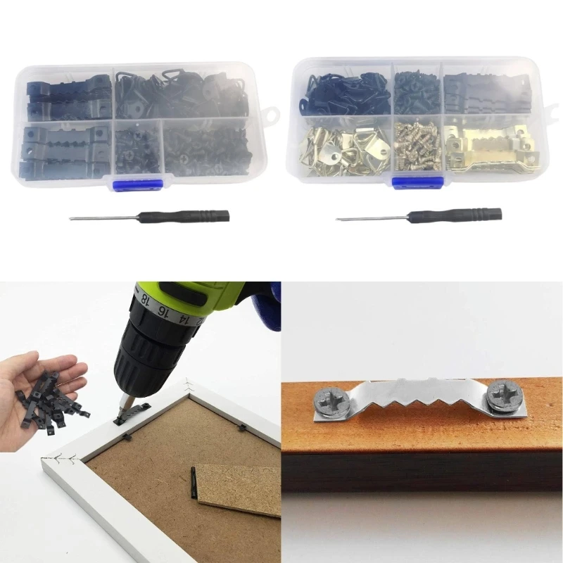 

252pcs Heavy Duty Sawtoothes Picture Hangers Hanging Picture Frames with Screws Hang for Clock Paintings