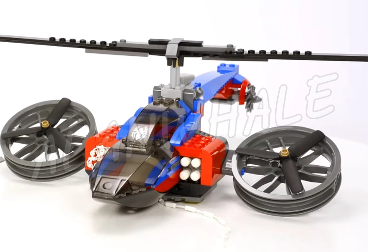 298pcs Super Fighter Revengers Spider Helicopter Rescue Green Goblin Glider 10240 Building Block Toy Compatible With Model