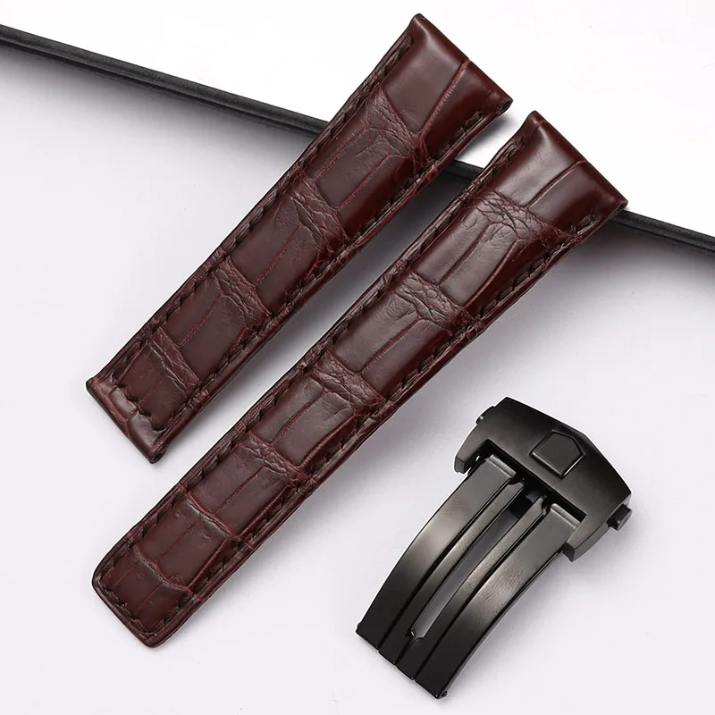 

Customized Crocodile Leather Strap Fit For TAG Heuer Autavia CARRERA Leather WatchBand 19 20 21 22mm
