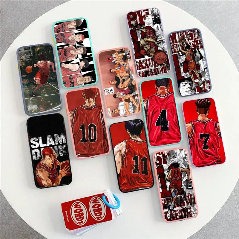 

Japan Comic Slam dunk Phone Case for iPhone X XR XS 7 8 Plus 11 12 13 pro MAX 13mini Translucent Matte Case