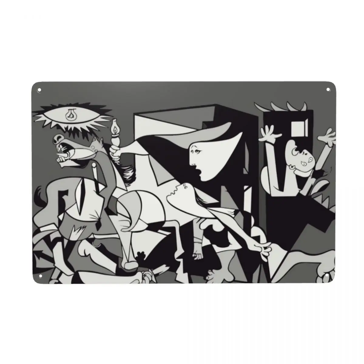 

Ретро бло Пикассо 1937 художественный металлический знак индивидуальный Guernica жестяной фотография кафе Двор Настенный декор 12x8 дюймов