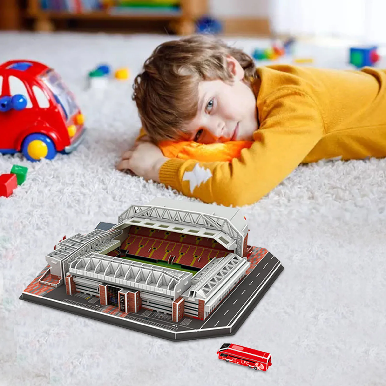 

3D Football Field Model Football Field Model Kits 3D DIY Puzzles Paper STEM Toys Architecture Model Kit 3D Puzzle Toy Gifts