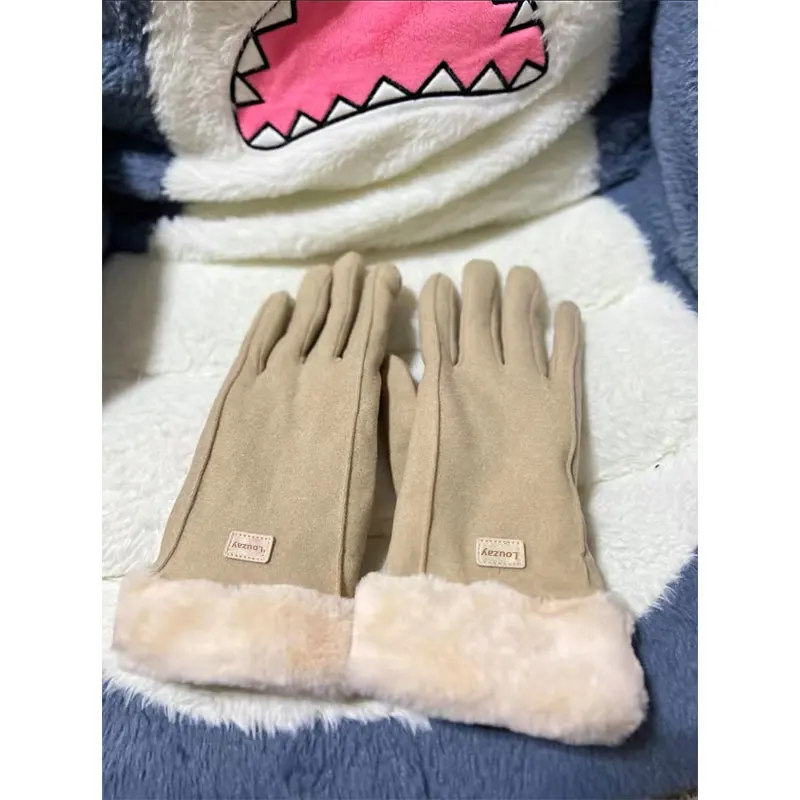 

Louzay Gloves 2023 Female Winter Plush Velvet Warm By Bike Riding