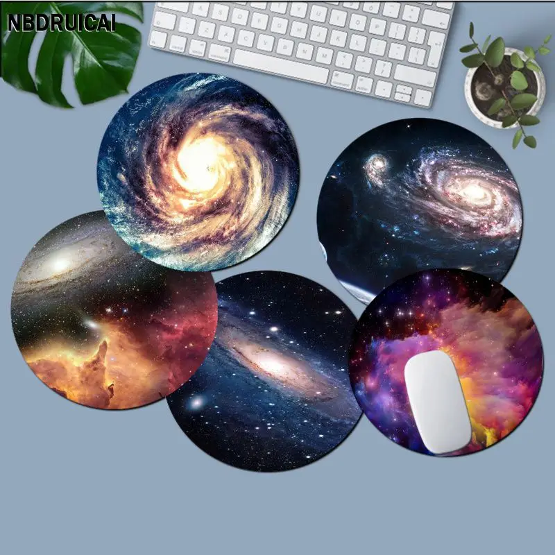 

Universe Galaxy INS Tide Round Desktop Desk Mat Kawaii Gaming Accessories Students Writing Pad Mouse Pad For PC Desk Pad