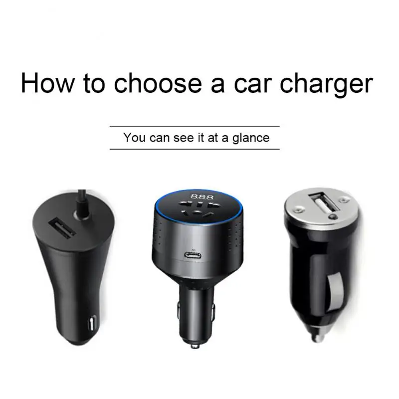 

Universal Car Charger Inverter Simple Installation Cigarette Lighter Adapter Multifunctional Car Charger Fast Charge Durable