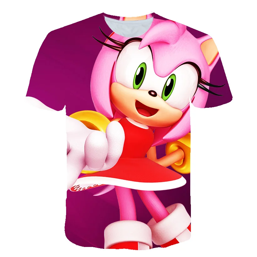 

Children T shirts Boys Clothing Cartoon Game Green Sonic Boys Clothes Kids O-Neck T-shirt Summer Clothes For Girls Unisex 12 Y