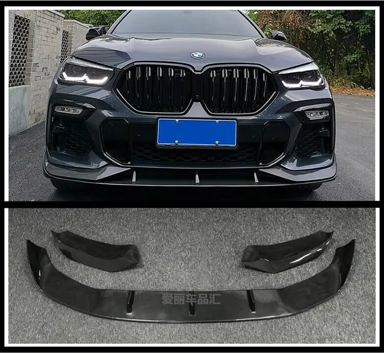 

AC Style Real Carbon Fiber Front Bumper Lip Splitters Cup Flaps Cover For BMW X6 G06 2020 2021 2022 2023