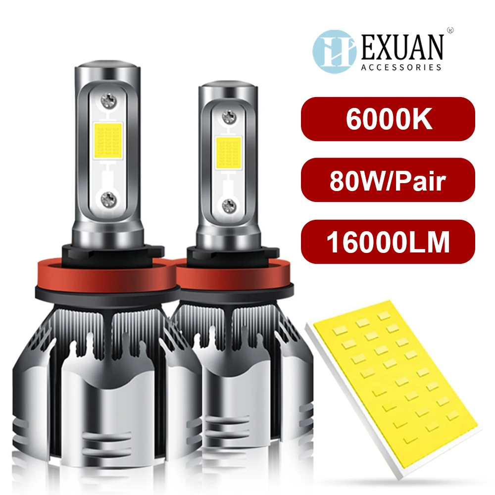 

H4 LED Car Headlight 80W 16000LM COB H7 H1 H13 9005 9006 9007 Foglight Car Headlamp Super Bright 12V LED Lights for Car