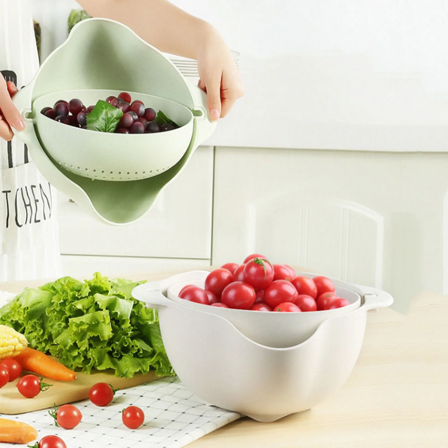 Экономия пространства двухслойная Пшеничная солома кухонная