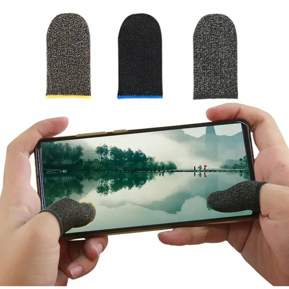 

Carbon Fiber Finger Sleeves Mobile Game Finger Sleeve Touch Screen Finger Sleeve Ultra Thin Breathable Sensitive for Mobile Game