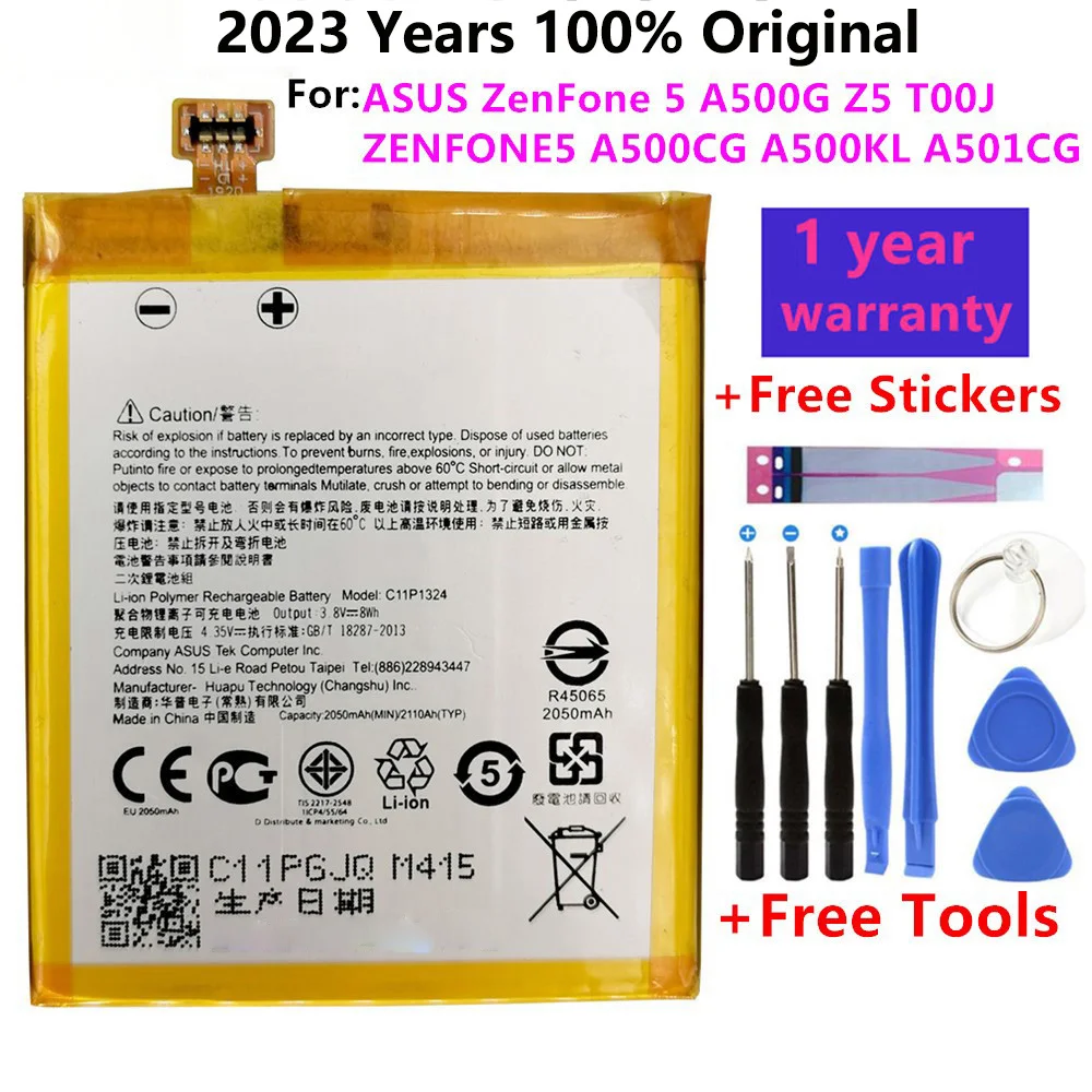 

100% Original High Capacity C11P1324 Battery For ASUS ZenFone 5 A500G Z5 T00J ZENFONE5 A500CG A500KL A501CG Batteries Bateria