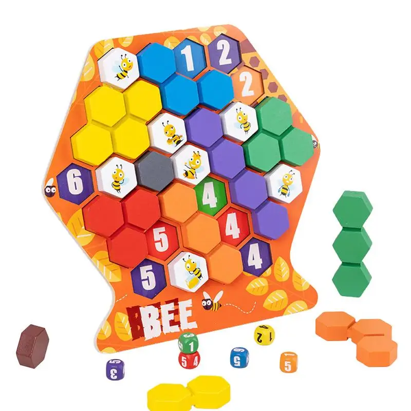 

Hexagon Puzzle Wooden Brain Teasers Puzzle Game Geometry Logic IQ Game STEM Montessori Educational Gift For Kids Challenge