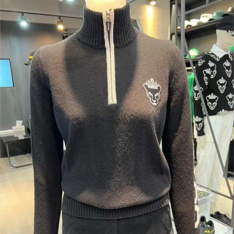 【 Presale 】Women's Long Sleeve  Zipper Collar  Sweatshirt Pullover Sweater With windproof lining