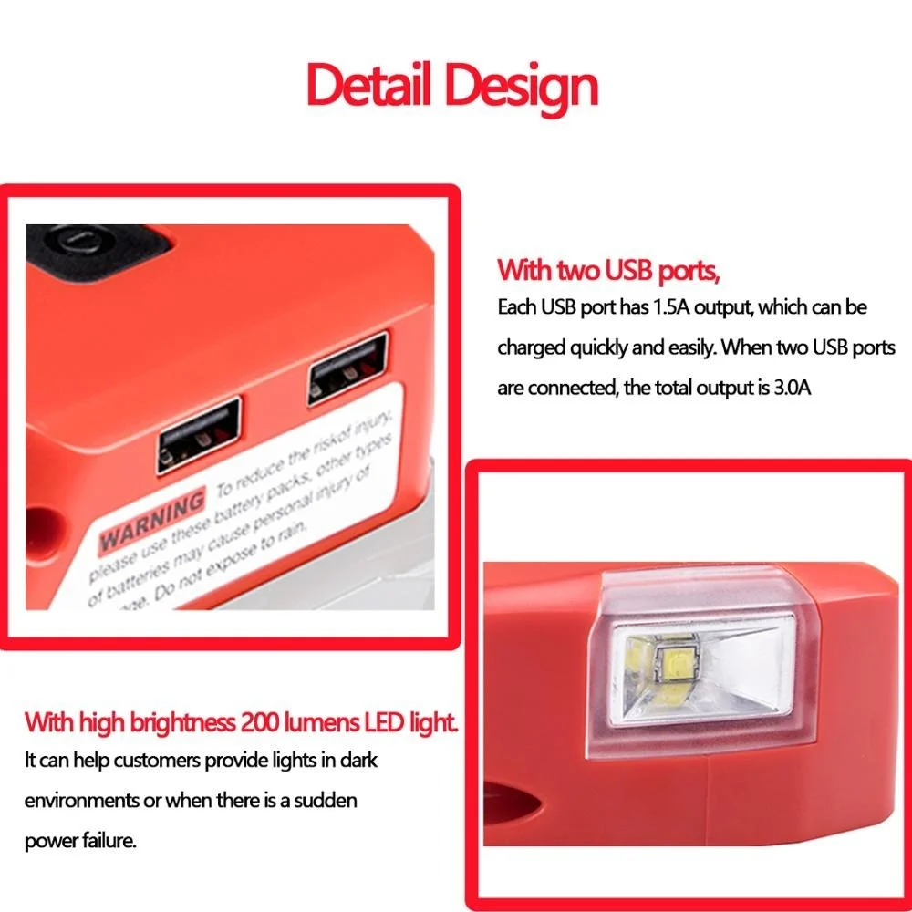 Зарядное устройство с адаптером для аккумулятора и светодиодный светильник кой 3