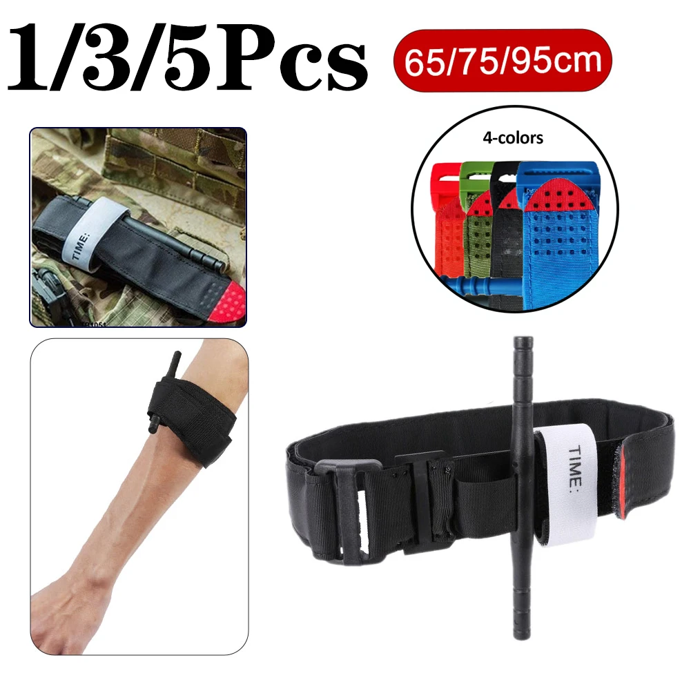 

1/3/5Pcs Tourniquet Survival Tactical Combat Application Red Tip Military Medical Emergency Belt Aid for Outdoor Exploration