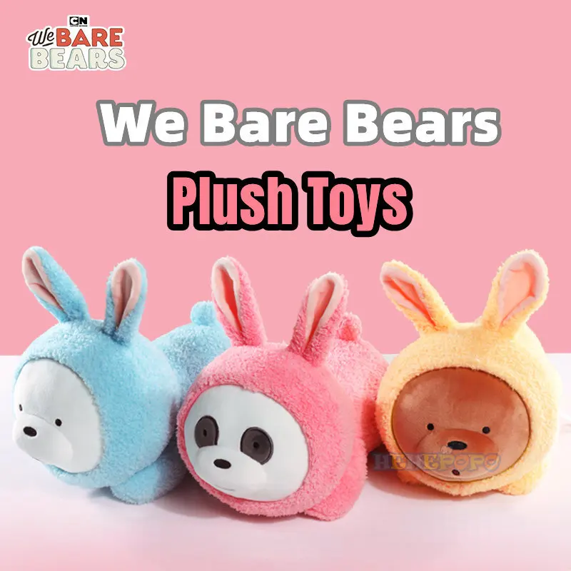 

Free Shipping Anime We Bare Bears Plush Toys Cute Grizzly Panda Ice Bear COS Bunny Soft Stuffed Dolls Plushies Figures Gift Kids