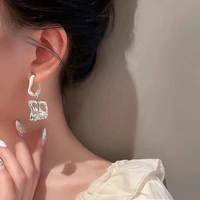 simple geometric irregular transparent acrylic drop earrings for women 2022 new trend jewelry young girls fashion accessories