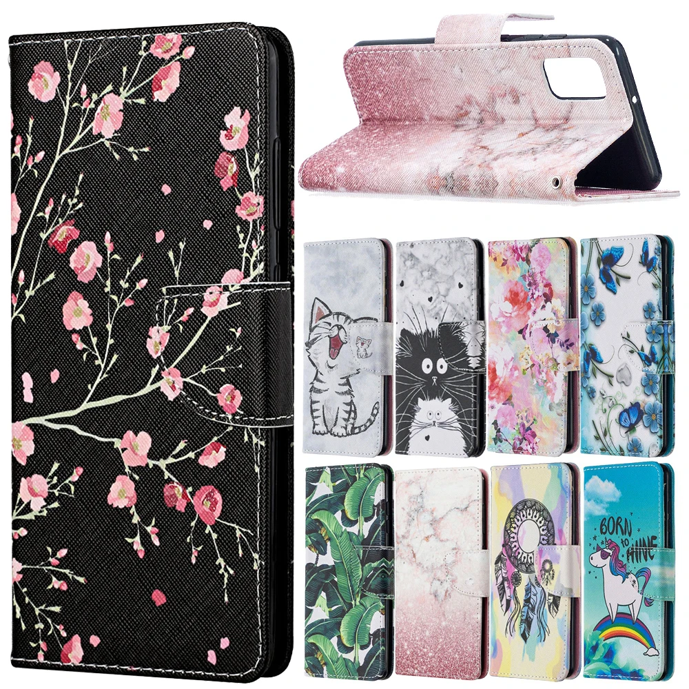 

Funda A52S 5G Case for Samsung Galaxy A13 A03S A52S A32 A22 A12 A72 A02S Case Marble Flower Leather Wallet Phone Flip Cover Capa