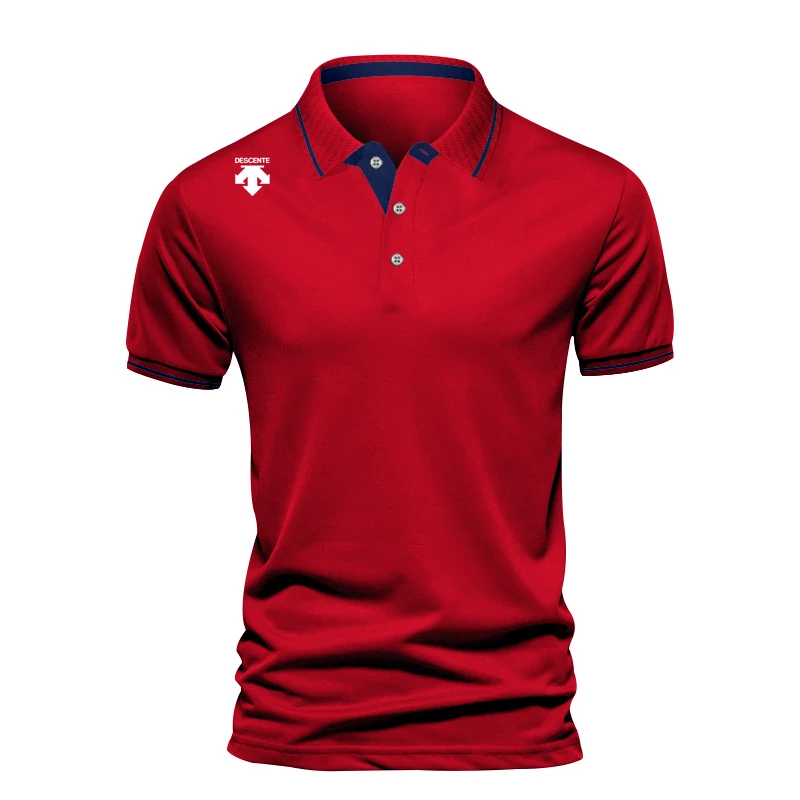 Embroidered logo brand polo shirt Men's summer cotton polo collar short sleeved high-end T-shirt top business shirt