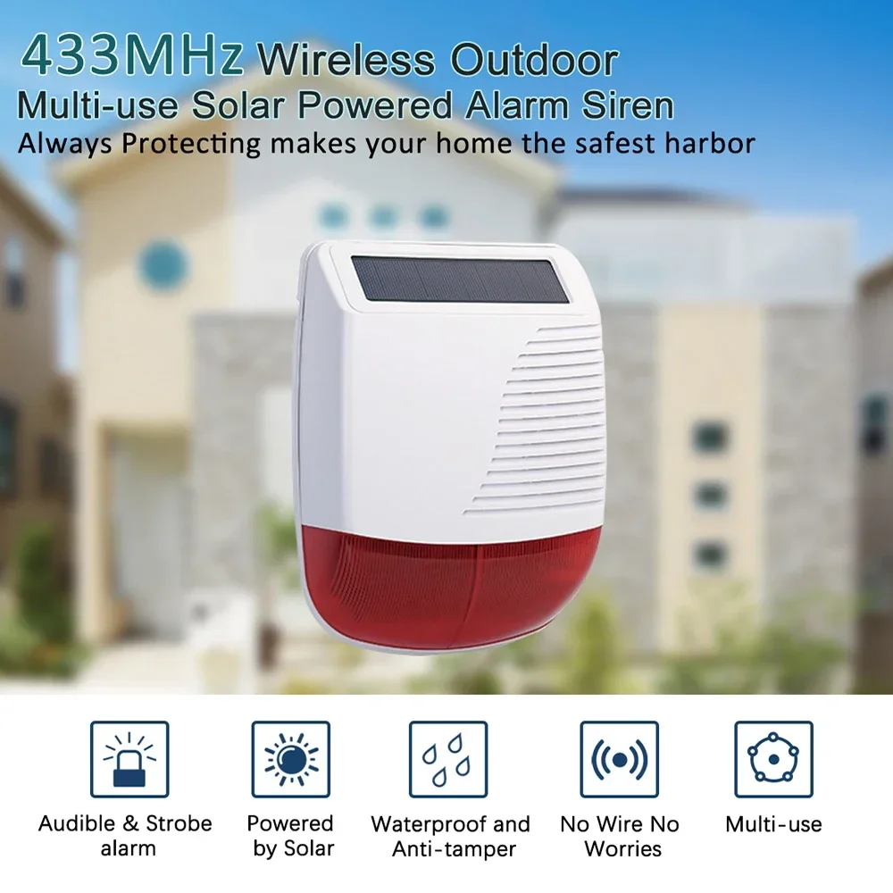 

PIR Motion Detector Sensor Alarm Soundalarm Stroboscopic Alerts TuyaWiFiwaterproof Outdoor Solar Wireless Home Security Infrared