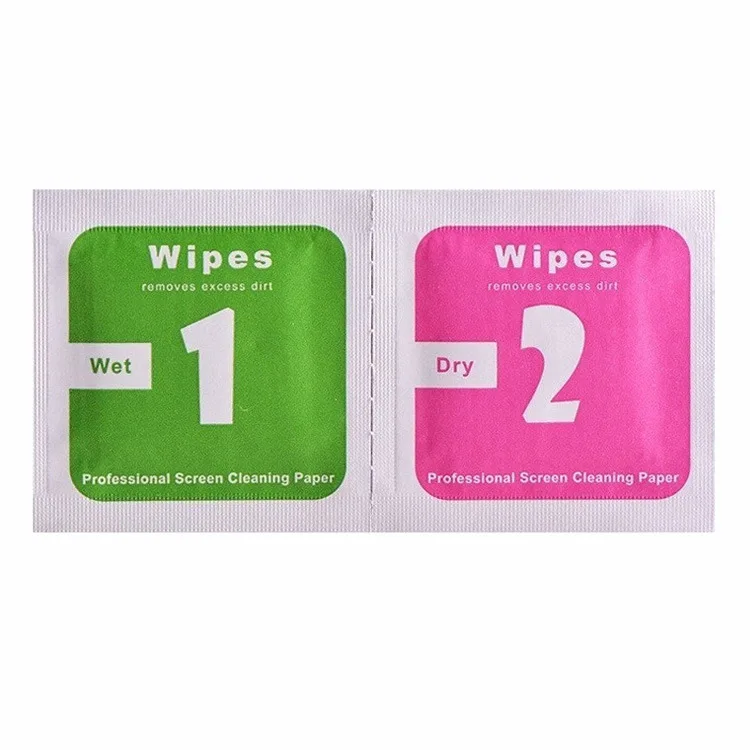 500set Wet Dry Wipes Cleaning Cloth for Tempered Glass Screen Protector for Camera Lens LCD Screens Dust Removal Papers