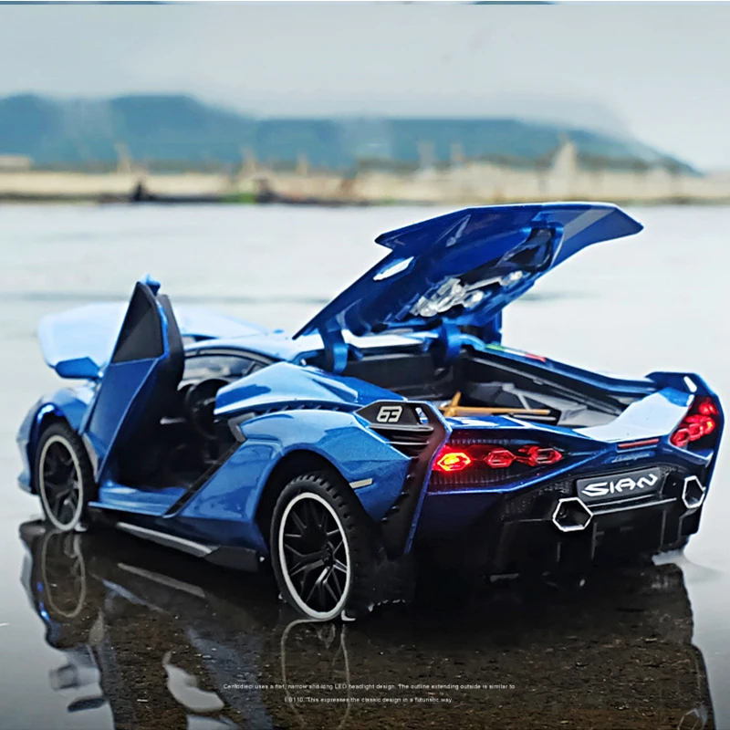 Миниатюрная литая модель автомобиля 1:24 из сплава модель Sian FKP37 Supercar коллекция металлических автомобилей для детей подарок на день рождения игрушка для мальчиков