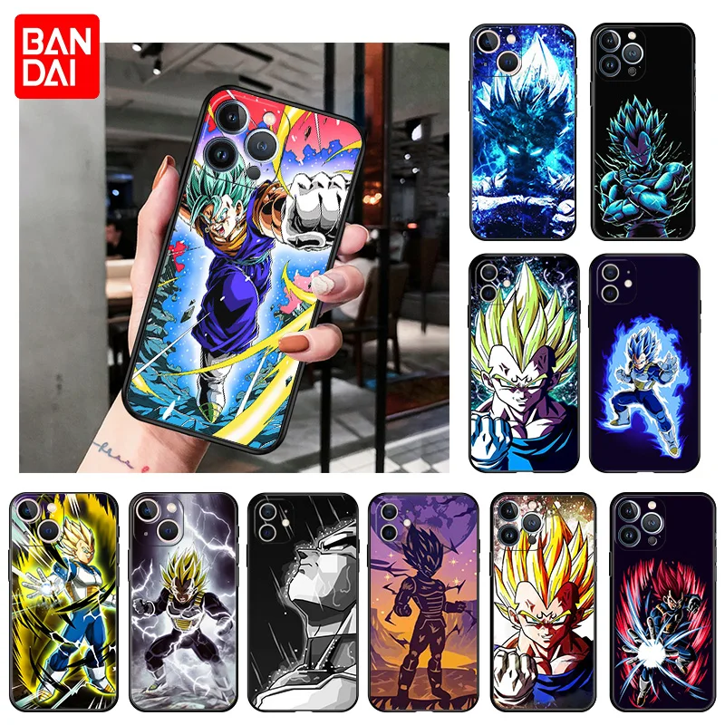 

Cartoon Vegeta Dragon Ball Silicone Phone Case For iPhone 13 12 11 Pro XS Max XR SE X 12 Mini 8 7 Plus Luxury Soft Black Cover
