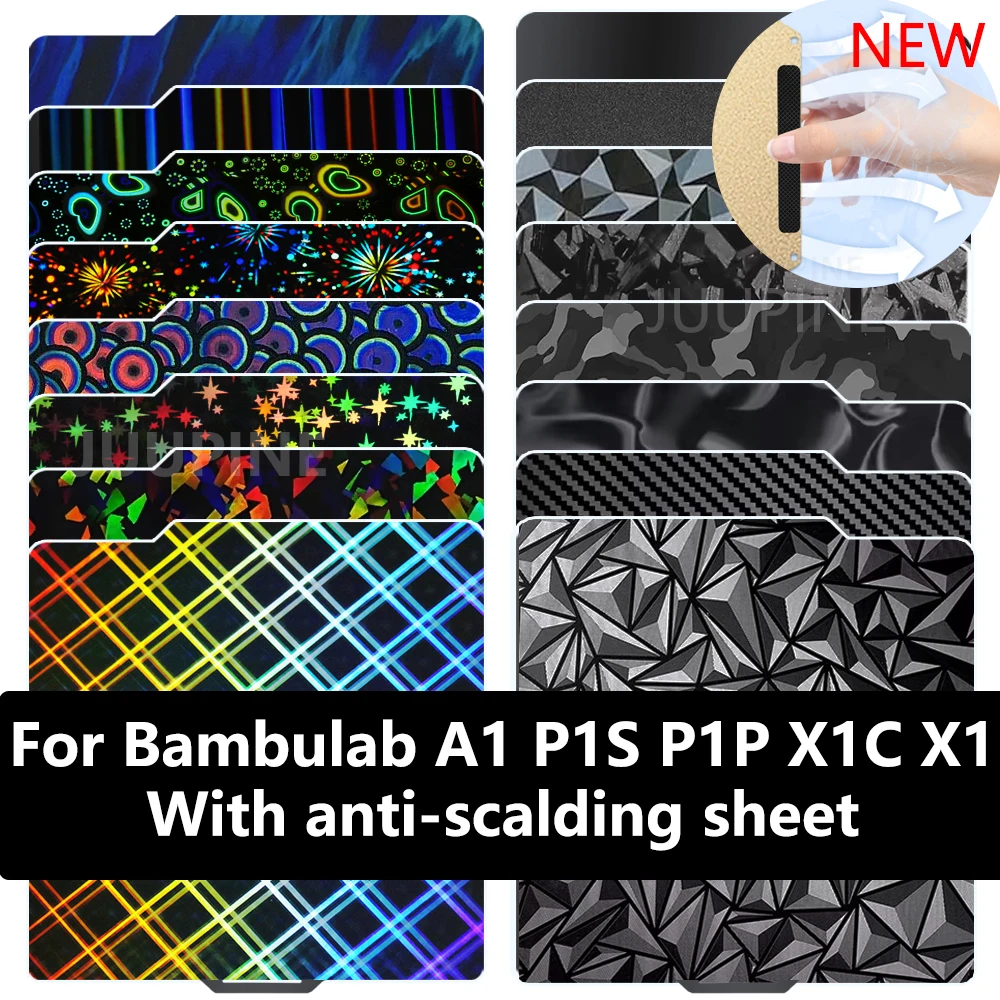 Сборная пластина для 3D-принтера Bambu Lab X1 P1P A1 PEI Sheet PEO pey Smooth X1C PET Carbon